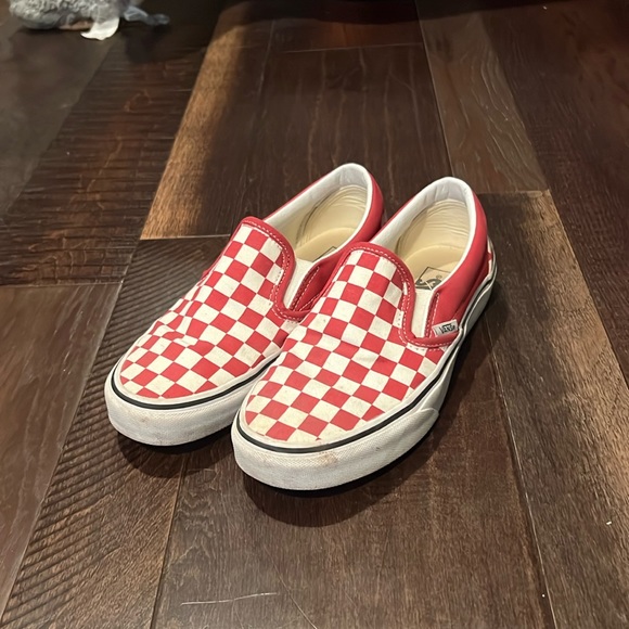 Vans Shoes - Vans Classic Slip-On Sneakers Dark Pink Checkers Womens Size 7.5 Mens 6